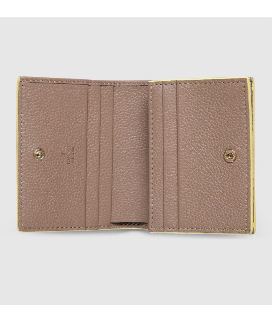 GUCCI Желтый кожаный кошелек, фото 2