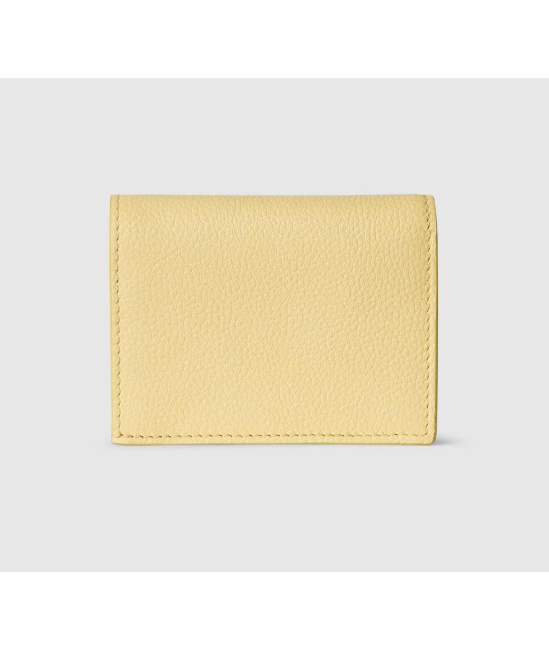 GUCCI Желтый кожаный кошелек, фото 5
