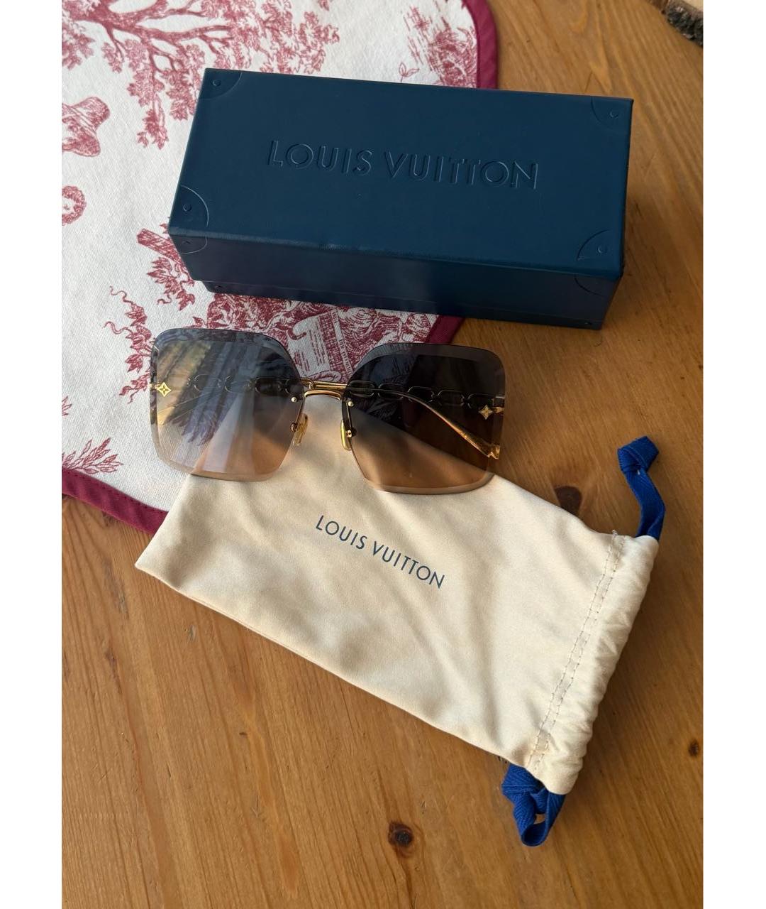 LOUIS VUITTON Синие металлические солнцезащитные очки, фото 5