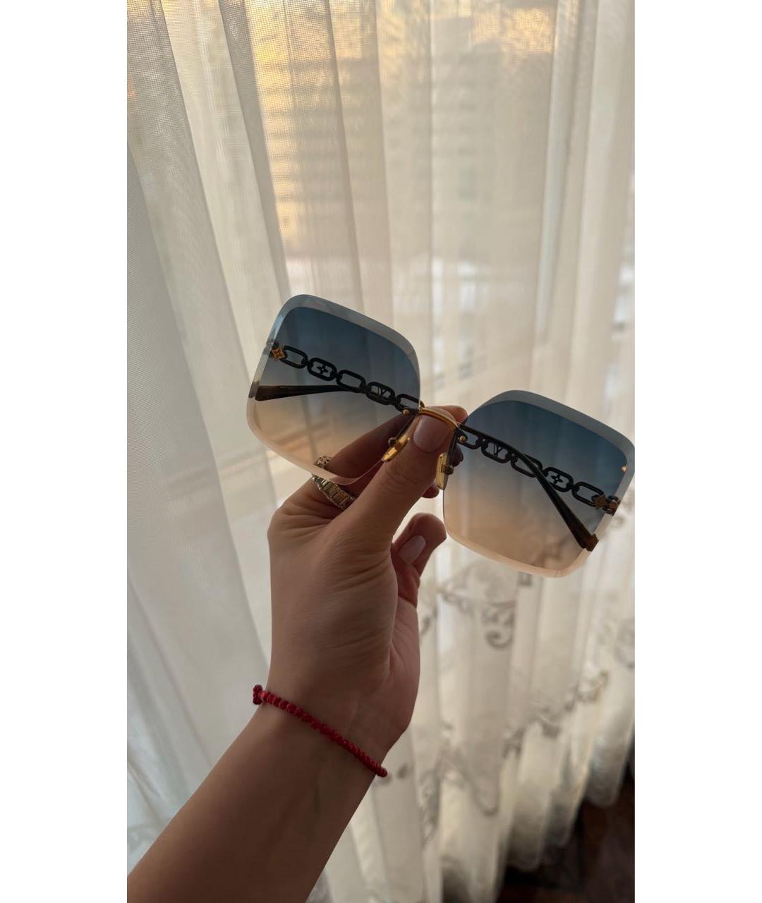 LOUIS VUITTON Синие металлические солнцезащитные очки, фото 2