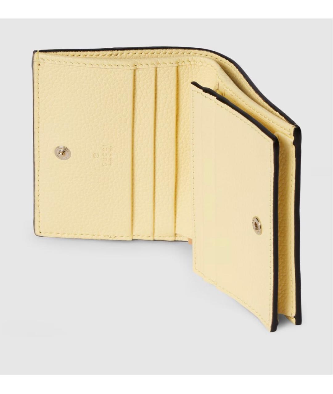 GUCCI Желтый кожаный кошелек, фото 4