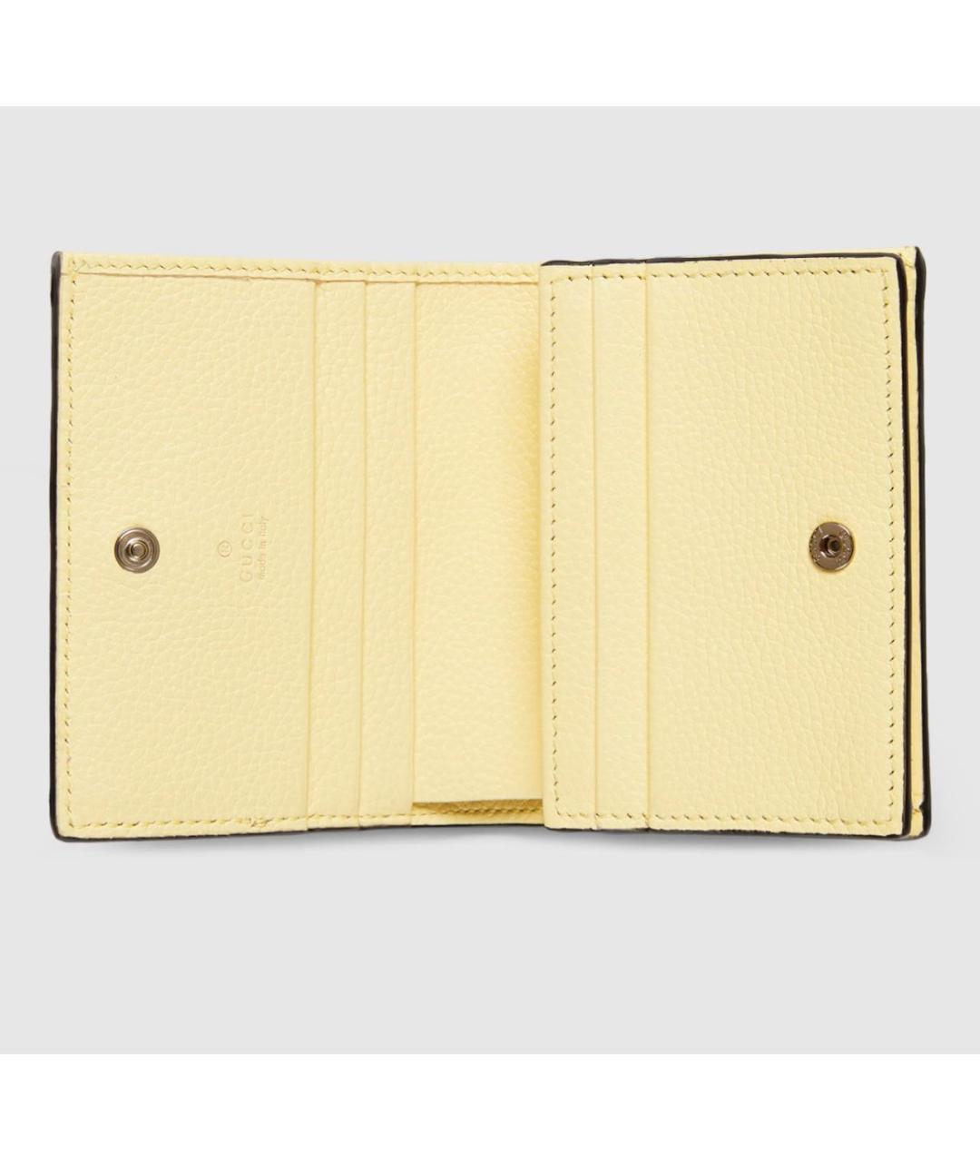 GUCCI Желтый кожаный кошелек, фото 2