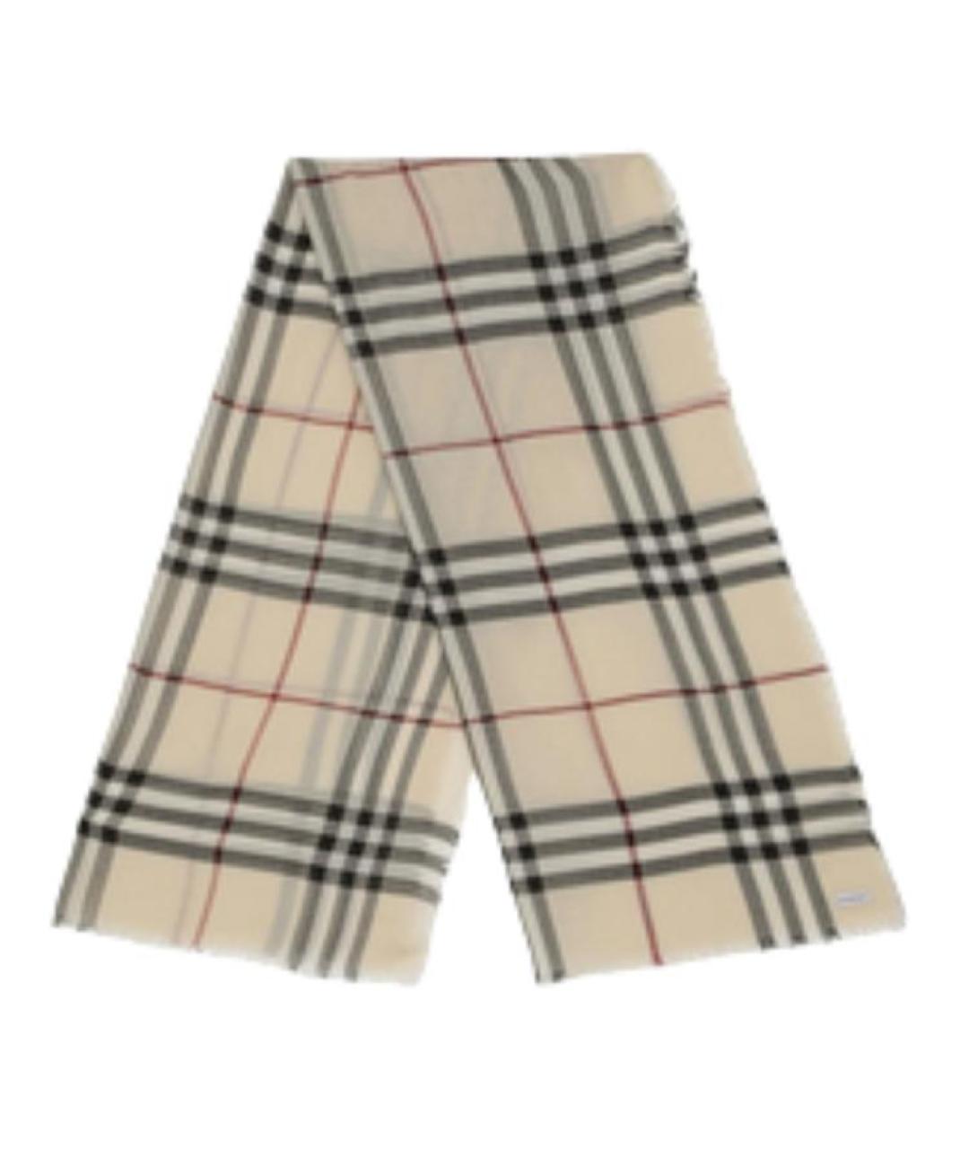 BURBERRY Бежевый шерстяной шарф, фото 1