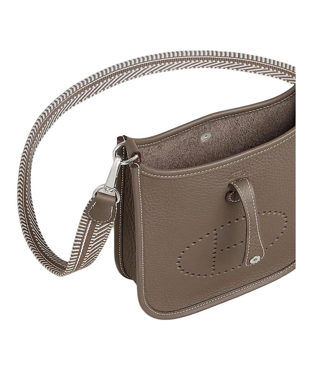 HERMES Коричневая кожаная сумка через плечо, фото 4