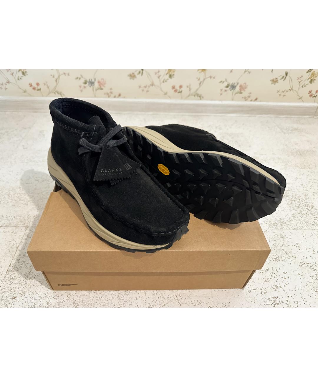 CLARKS Черные замшевые низкие ботинки, фото 2