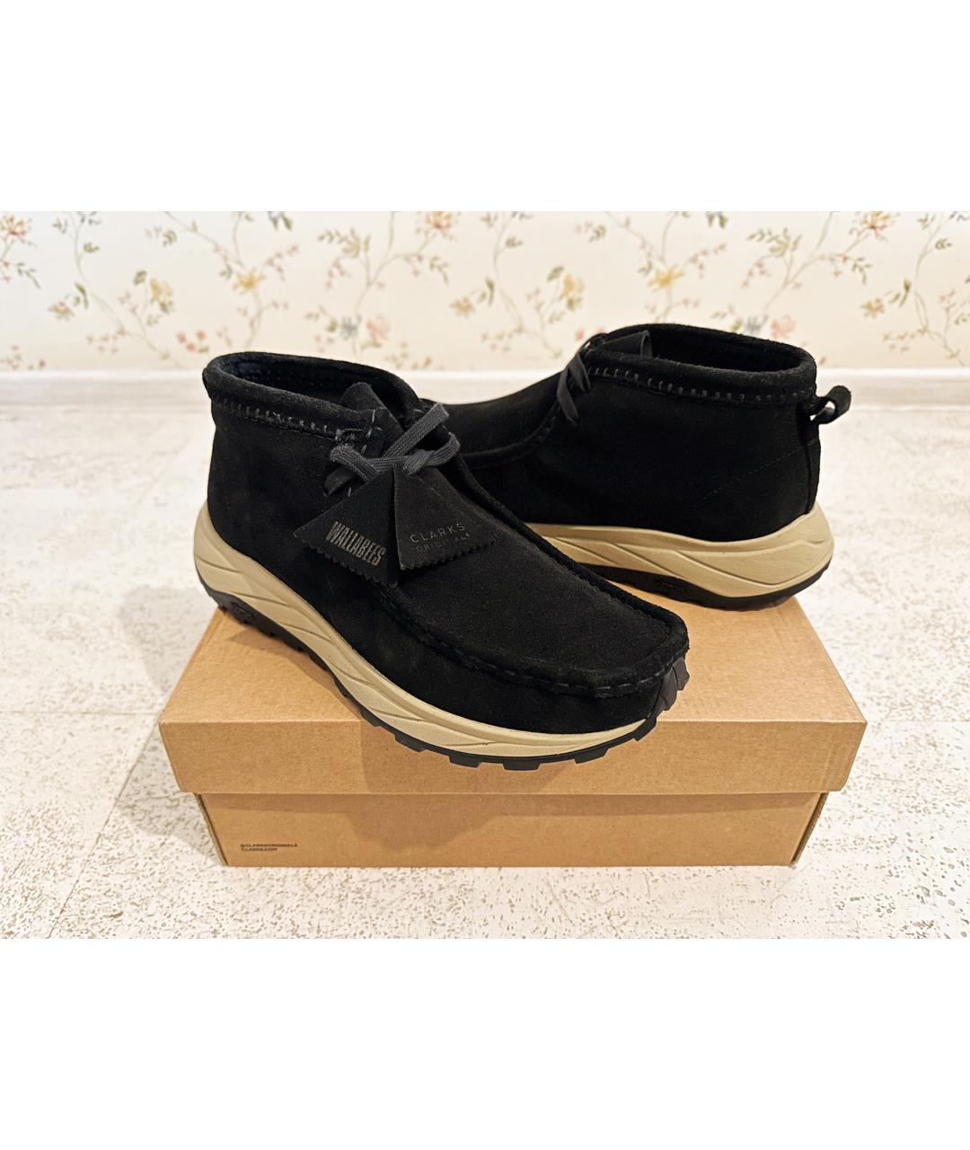 CLARKS Черные замшевые низкие ботинки, фото 4