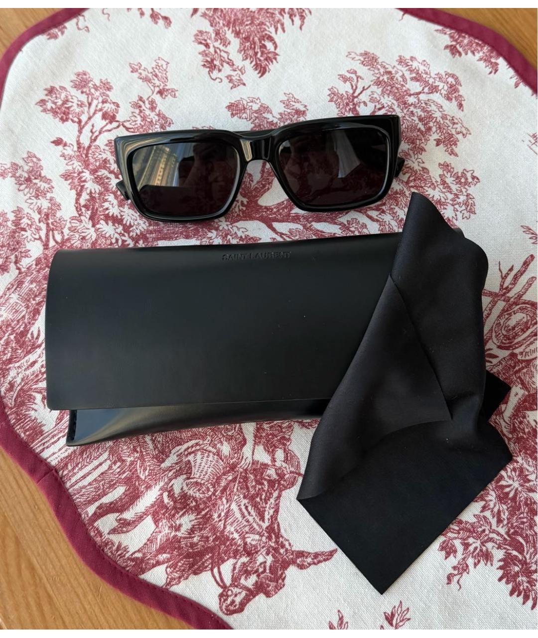 SAINT LAURENT Черные пластиковые солнцезащитные очки, фото 4