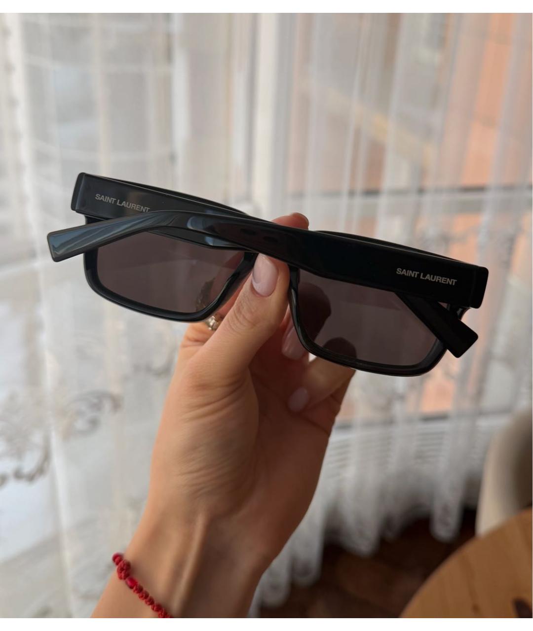 SAINT LAURENT Черные пластиковые солнцезащитные очки, фото 2