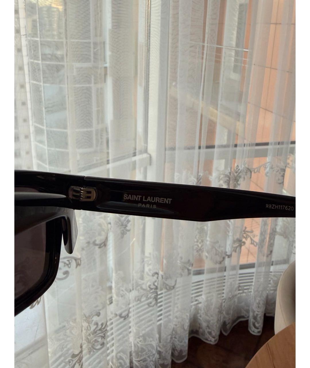 SAINT LAURENT Черные пластиковые солнцезащитные очки, фото 3