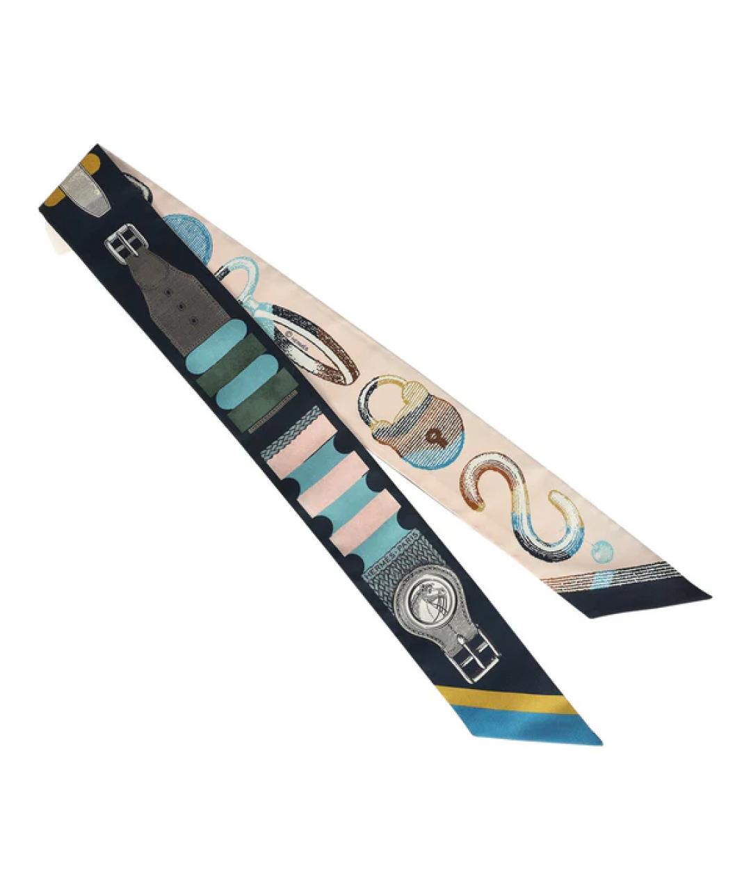 HERMES Мульти шелковый шарф, фото 3