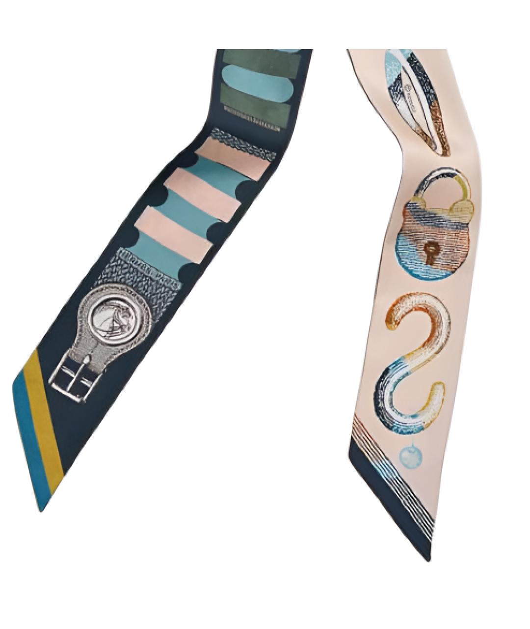 HERMES Мульти шелковый шарф, фото 2