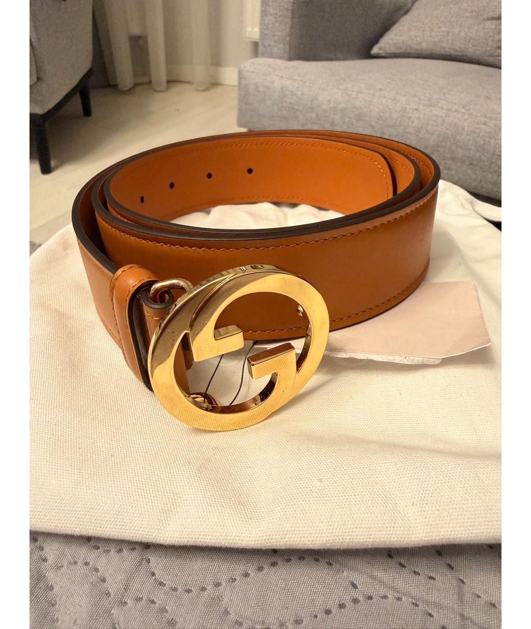 GUCCI Коричневый кожаный ремень, фото 5