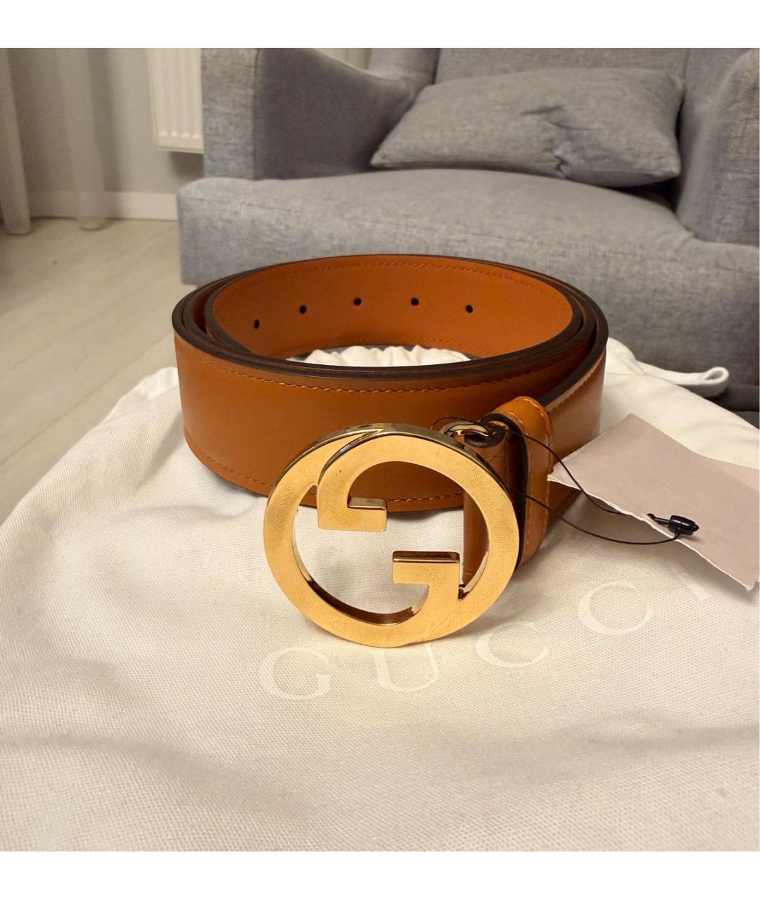 GUCCI Коричневый кожаный ремень, фото 3