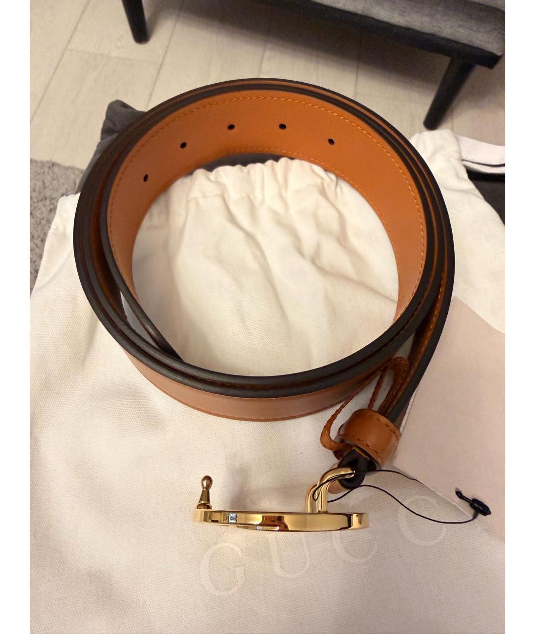 GUCCI Коричневый кожаный ремень, фото 2