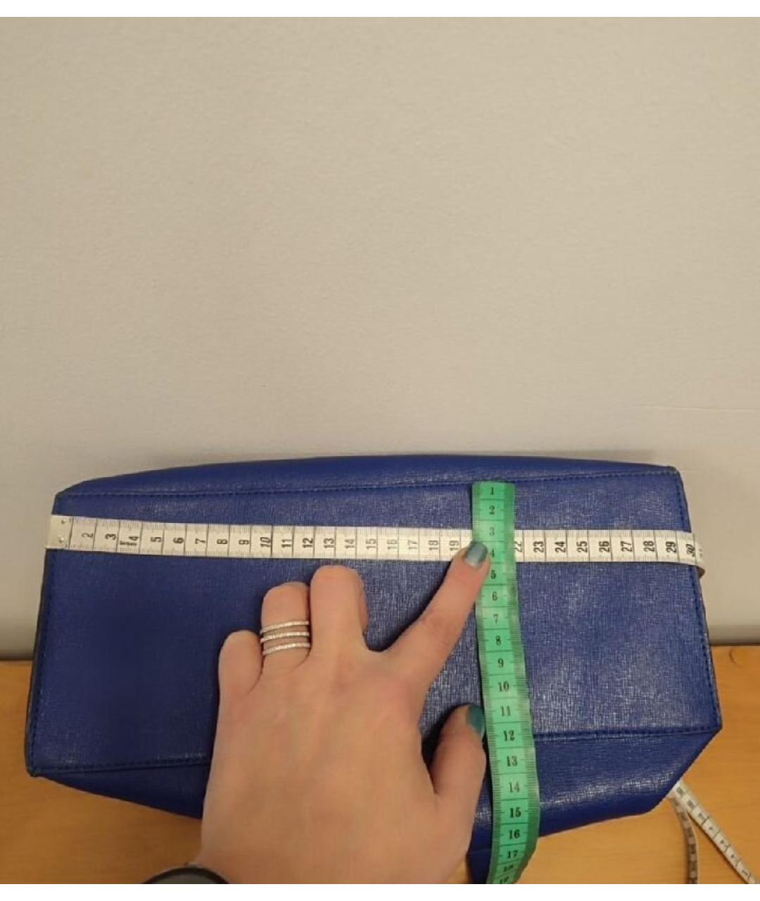 FURLA Синяя кожаная сумка с короткими ручками, фото 7