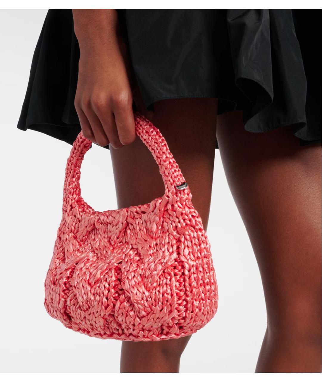 J.W.ANDERSON Коралловая пелетеная сумка с короткими ручками, фото 4