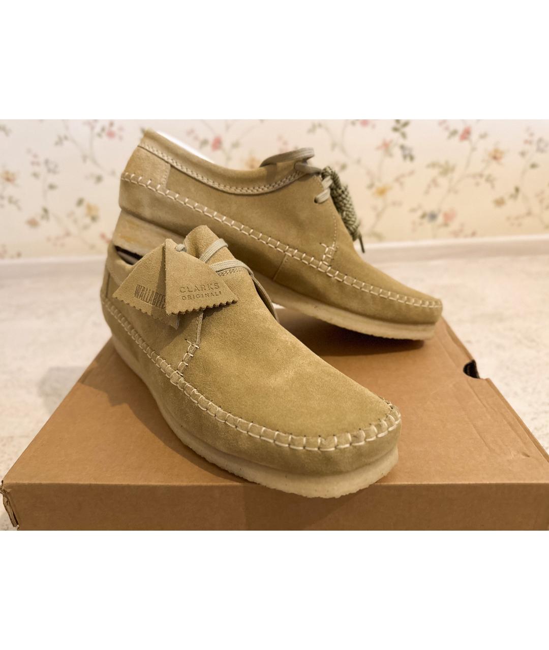 CLARKS Бежевые замшевые низкие ботинки, фото 2