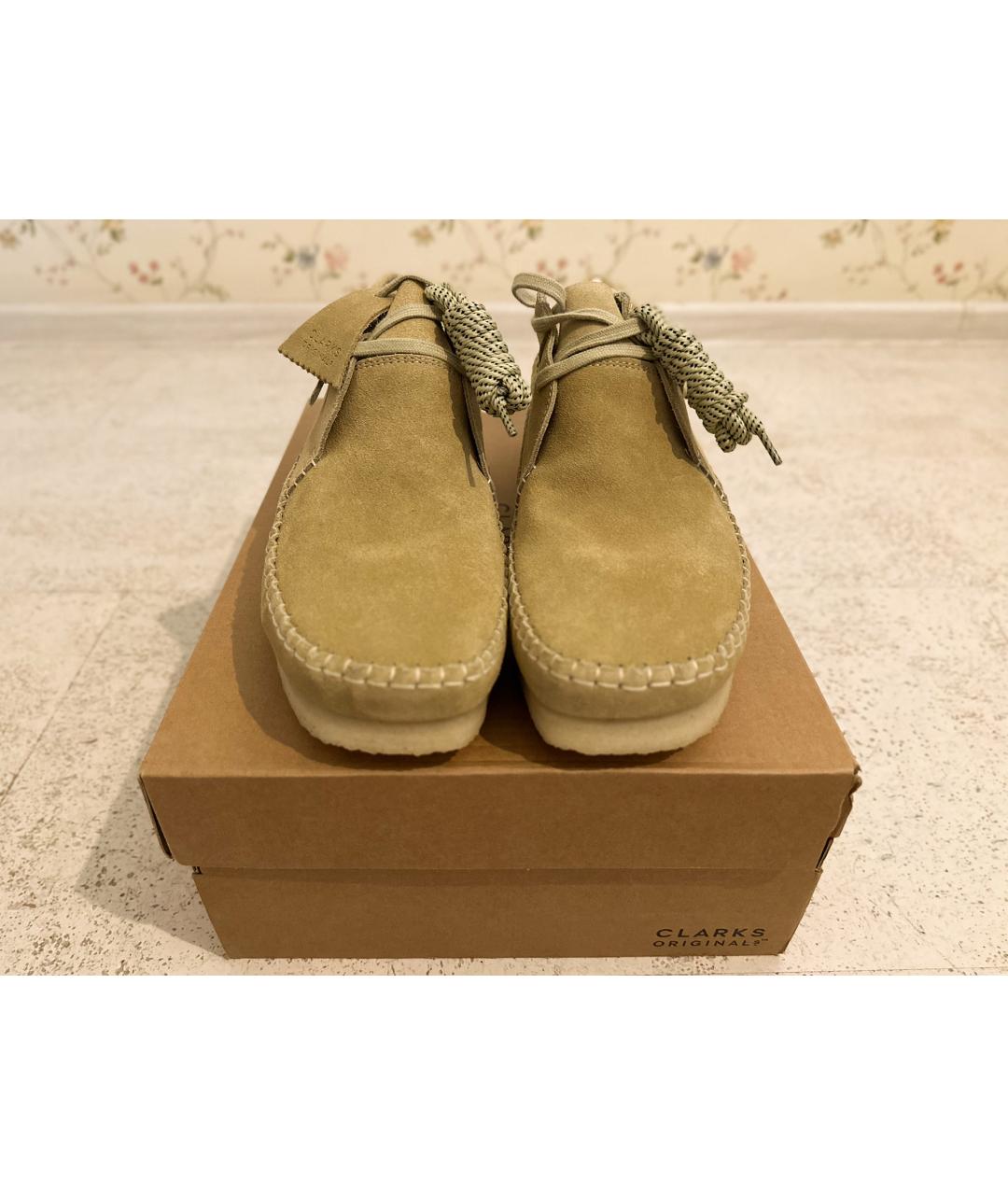 CLARKS Бежевые замшевые низкие ботинки, фото 9