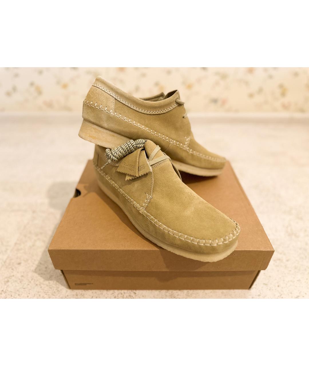 CLARKS Бежевые замшевые низкие ботинки, фото 6