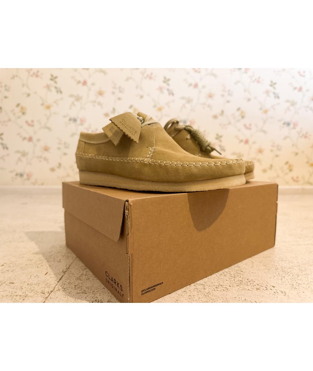 CLARKS Бежевые замшевые низкие ботинки, фото 3