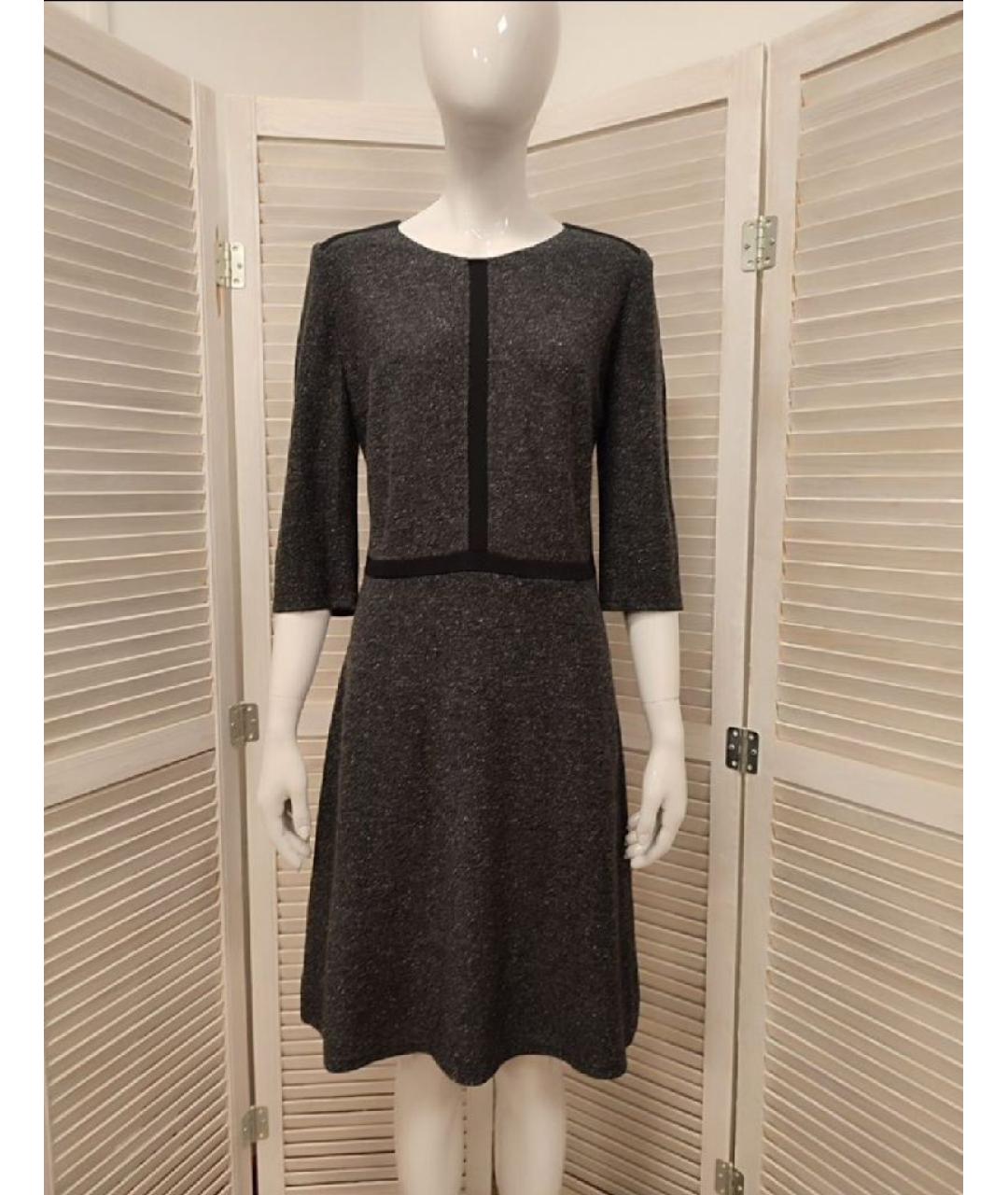 HUGO BOSS Серое шерстяное повседневное платье, фото 10