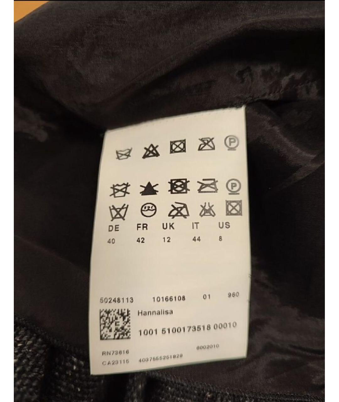 HUGO BOSS Серое шерстяное повседневное платье, фото 8