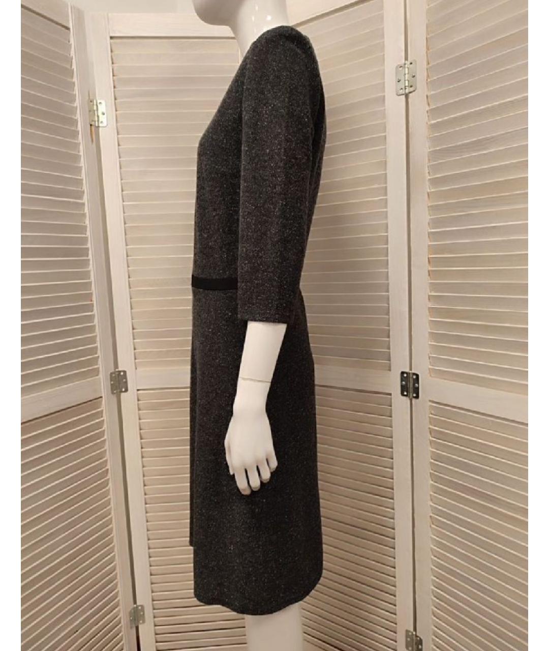 HUGO BOSS Серое шерстяное повседневное платье, фото 4