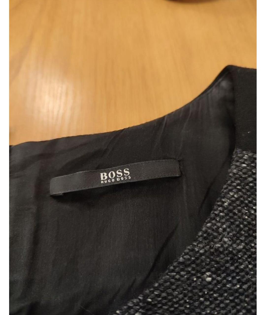 HUGO BOSS Серое шерстяное повседневное платье, фото 3