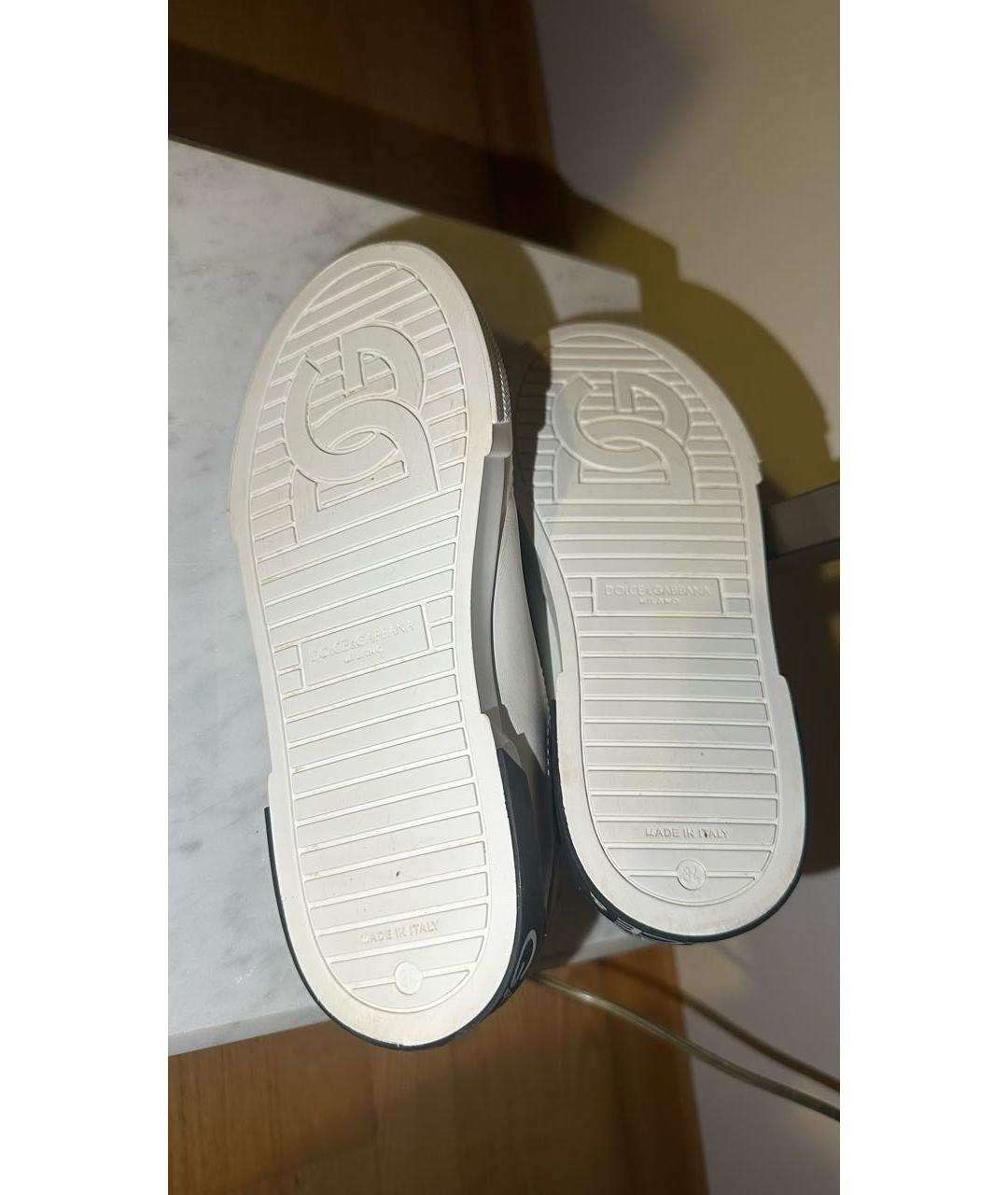 DOLCE&GABBANA Белые кожаные кеды, фото 5