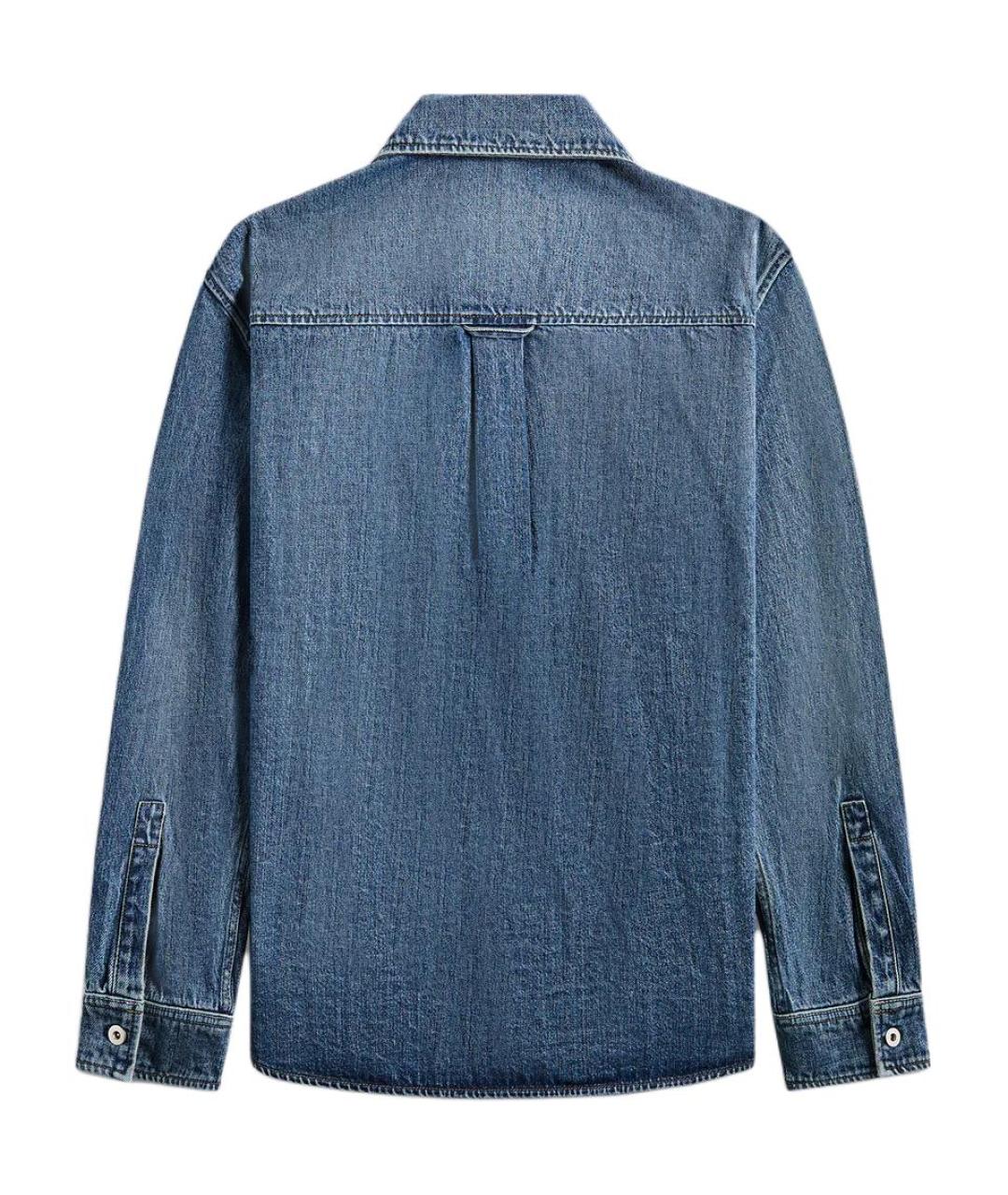 JIL SANDER Синяя хлопковая кэжуал рубашка, фото 2