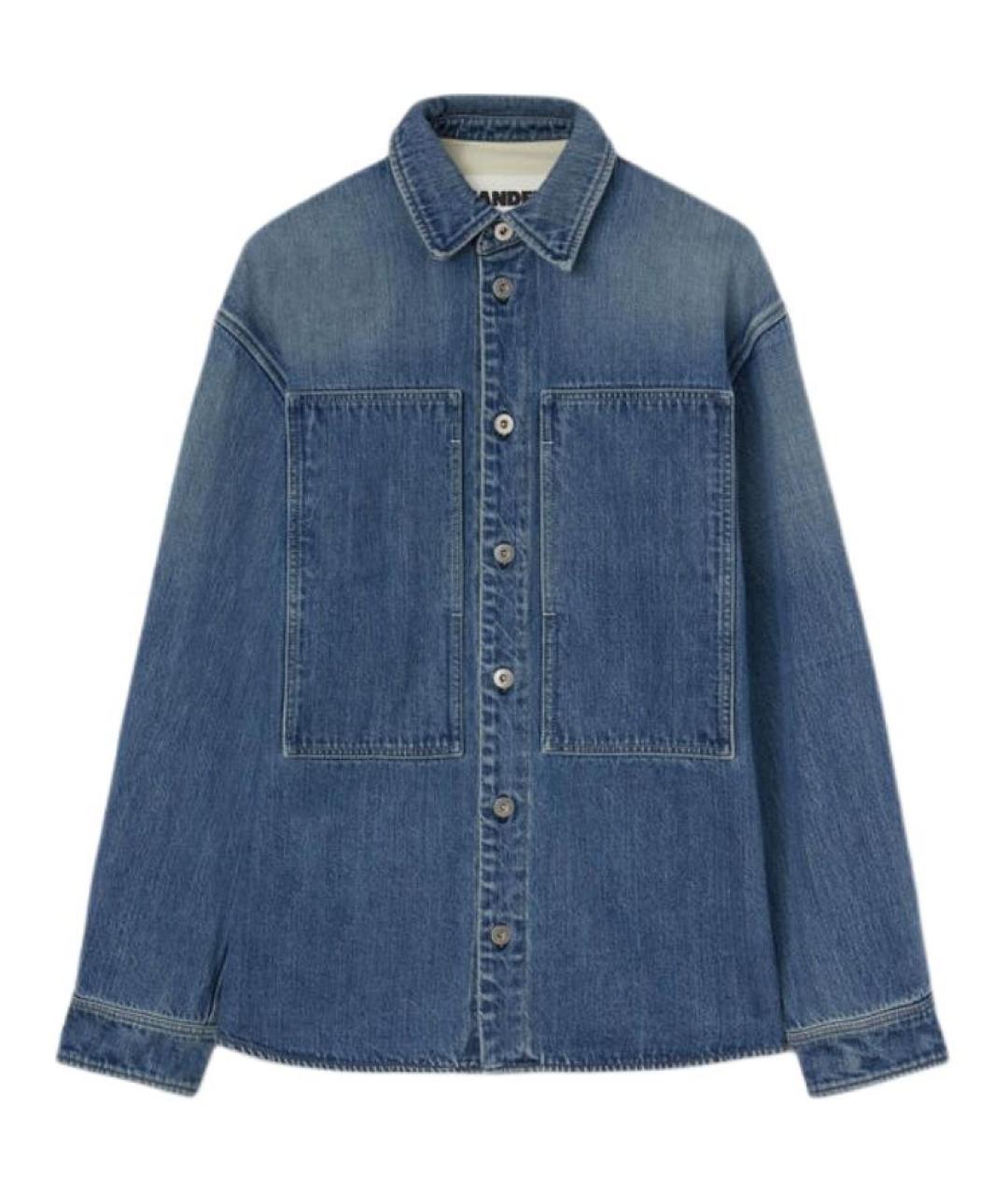 JIL SANDER Синяя хлопковая кэжуал рубашка, фото 1