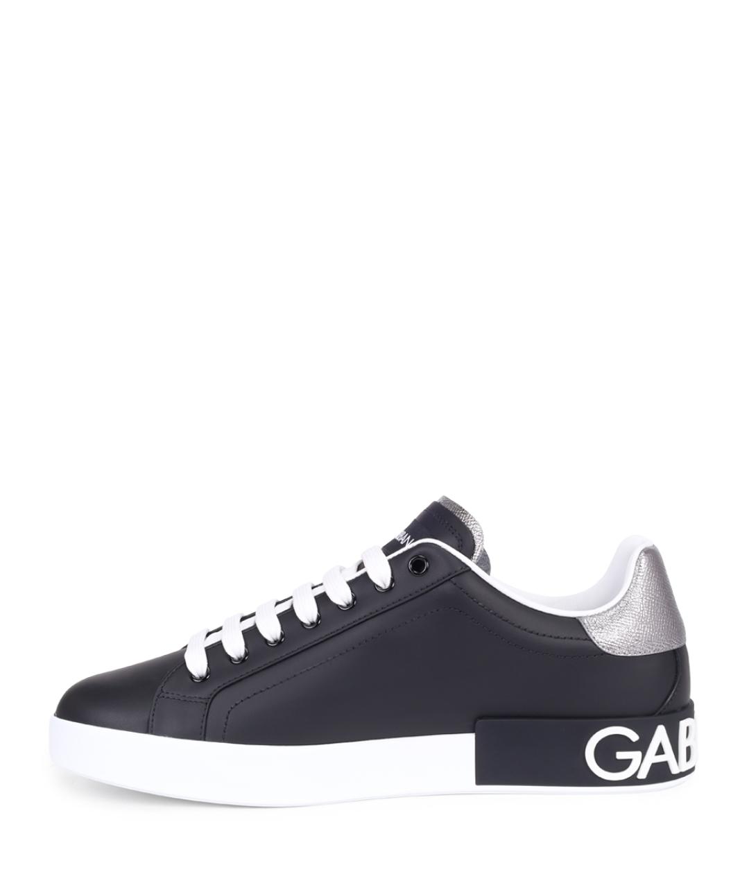 DOLCE&GABBANA Черные кожаные низкие кроссовки / кеды, фото 3