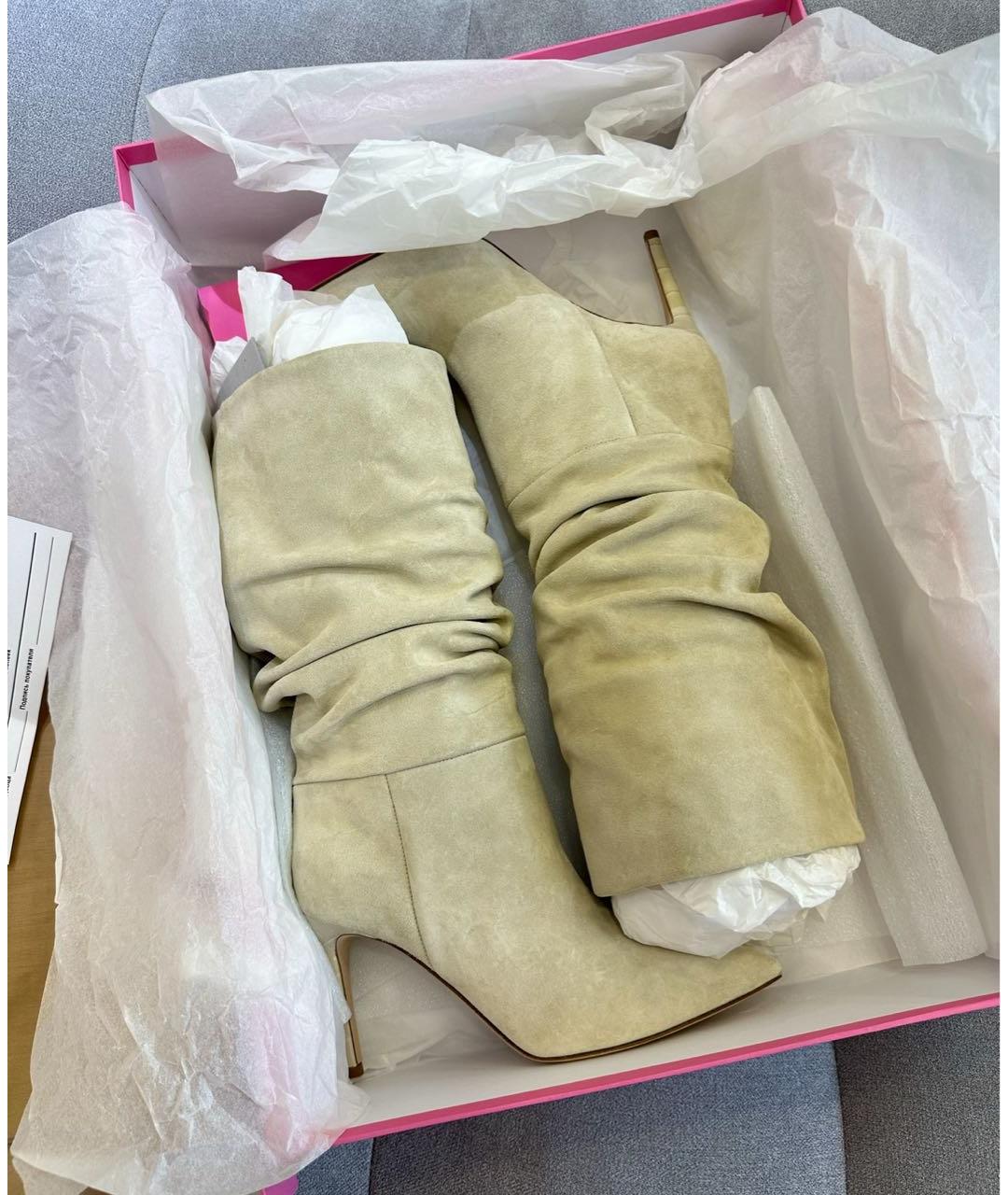 PARIS TEXAS Бежевые замшевые сапоги, фото 5