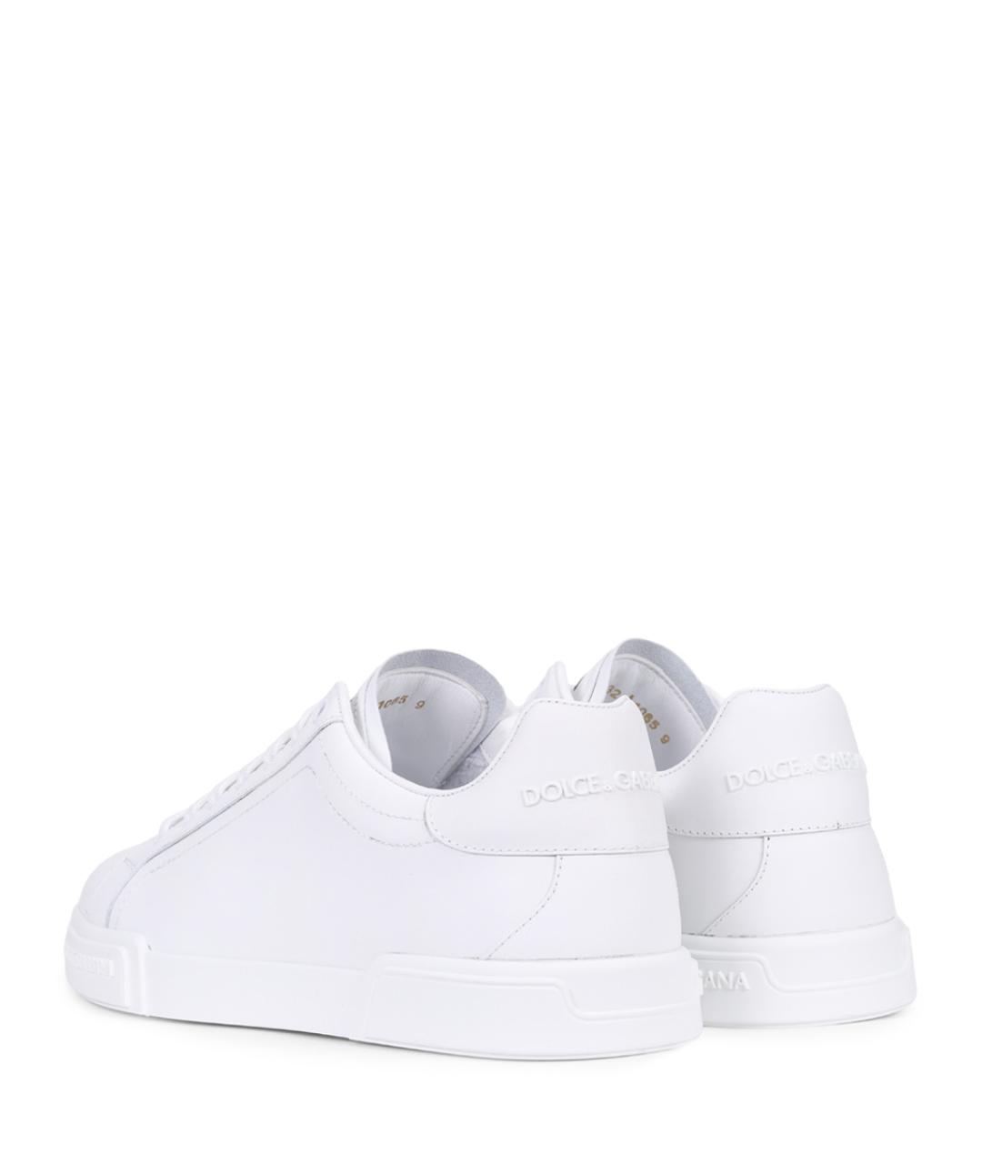 DOLCE&GABBANA Белые кожаные высокие кроссовки / кеды, фото 4