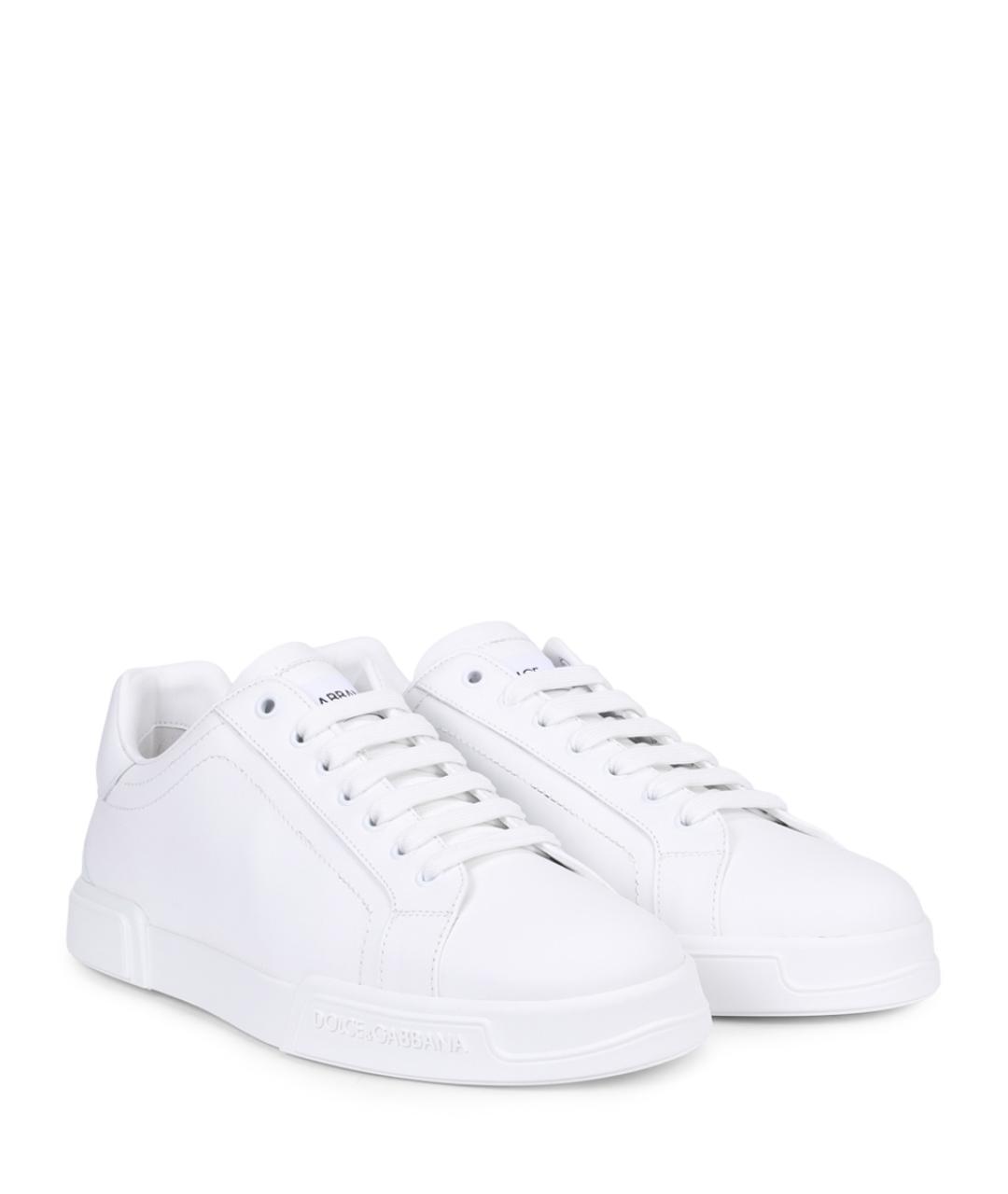 DOLCE&GABBANA Белые кожаные высокие кроссовки / кеды, фото 2