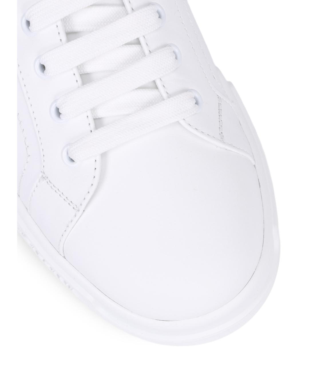 DOLCE&GABBANA Белые кожаные высокие кроссовки / кеды, фото 5