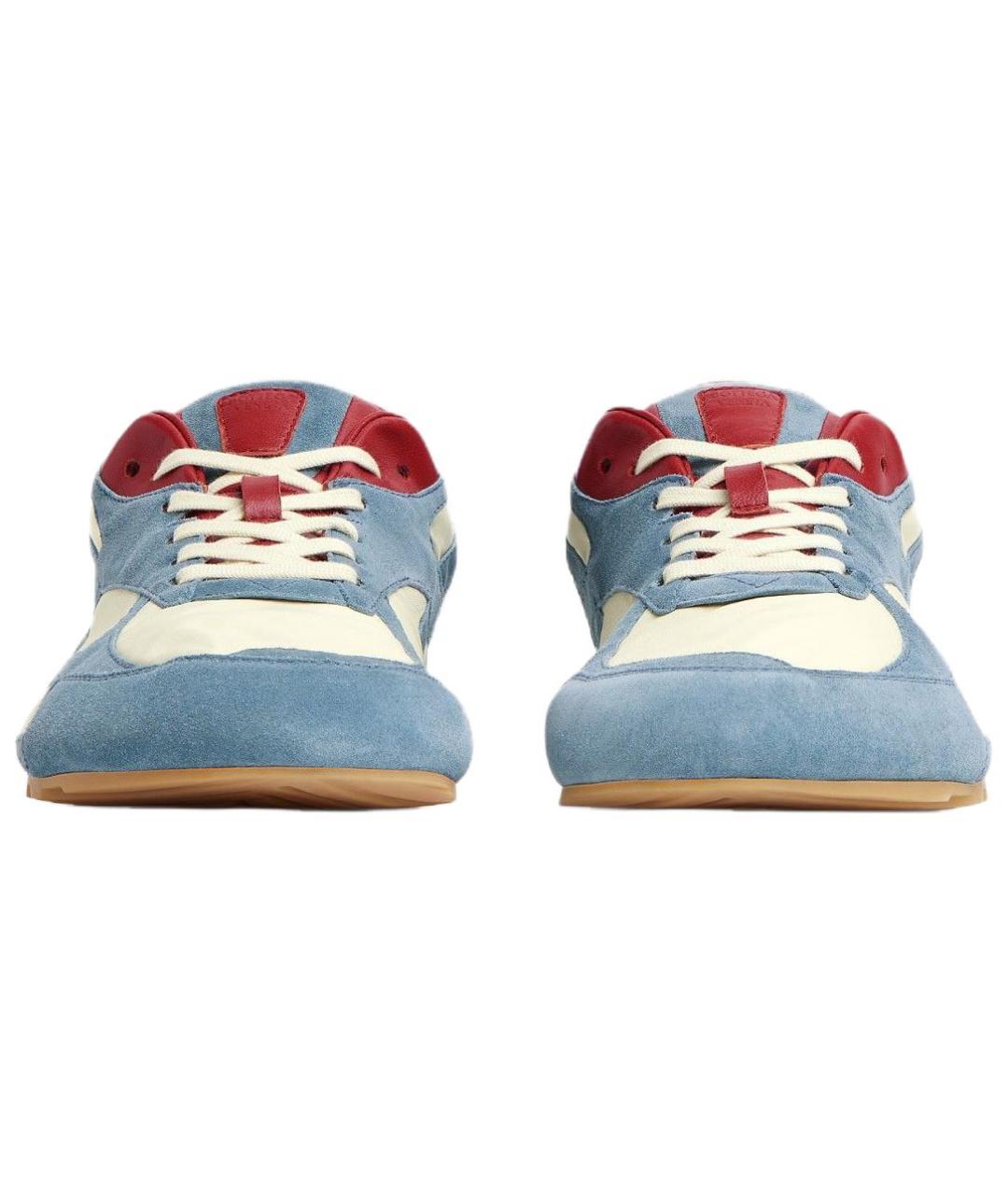 BOTTEGA VENETA Синие замшевые низкие кроссовки / кеды, фото 3