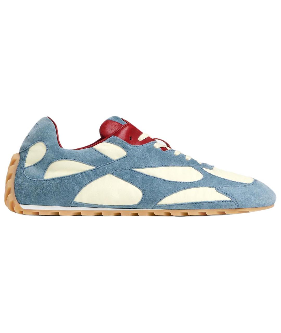 BOTTEGA VENETA Синие замшевые низкие кроссовки / кеды, фото 1