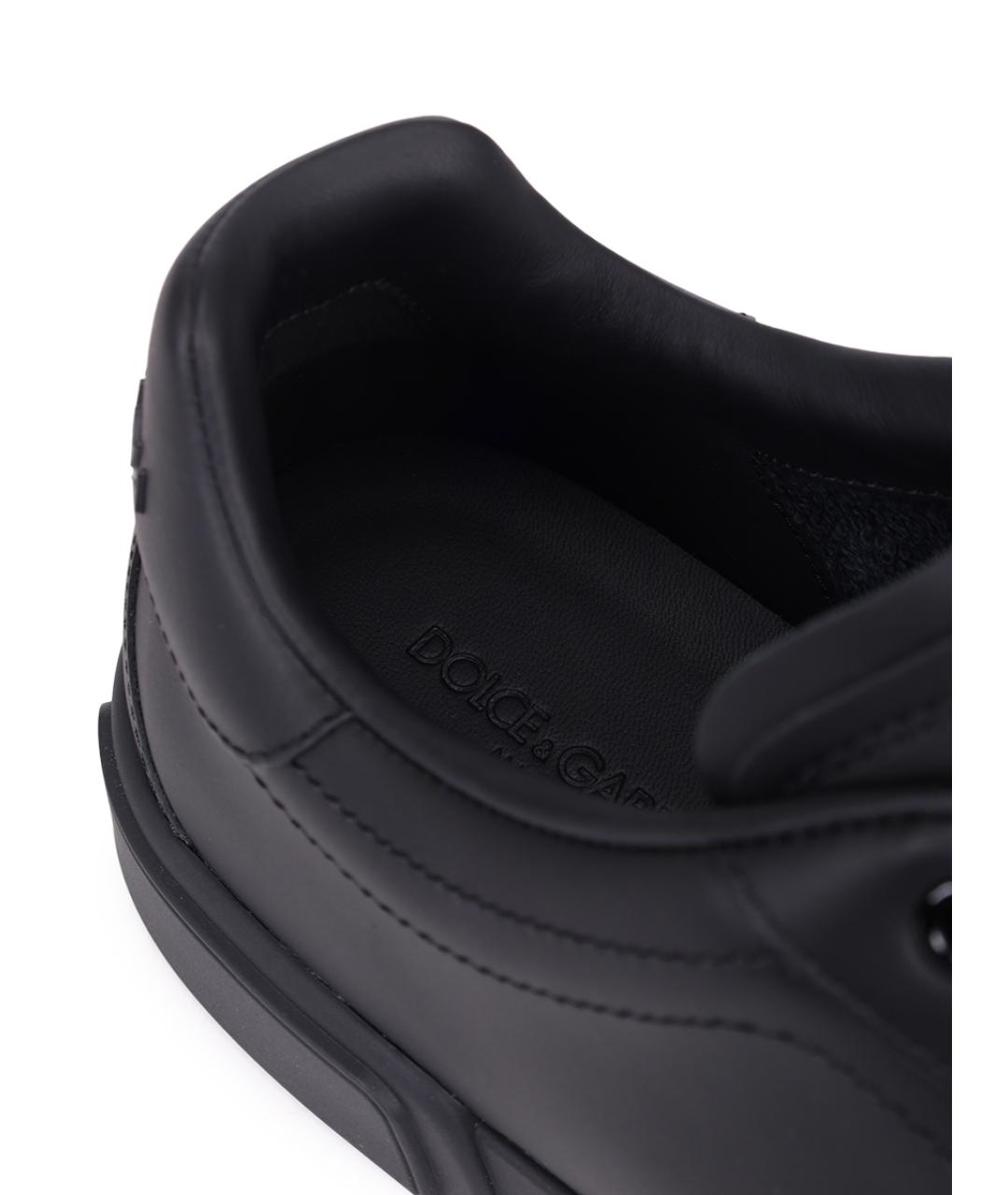 DOLCE&GABBANA Черные кожаные низкие кроссовки / кеды, фото 6