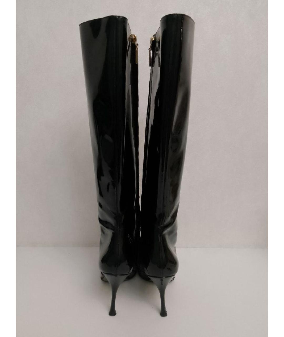 DOLCE&GABBANA Черные сапоги из лакированной кожи, фото 4