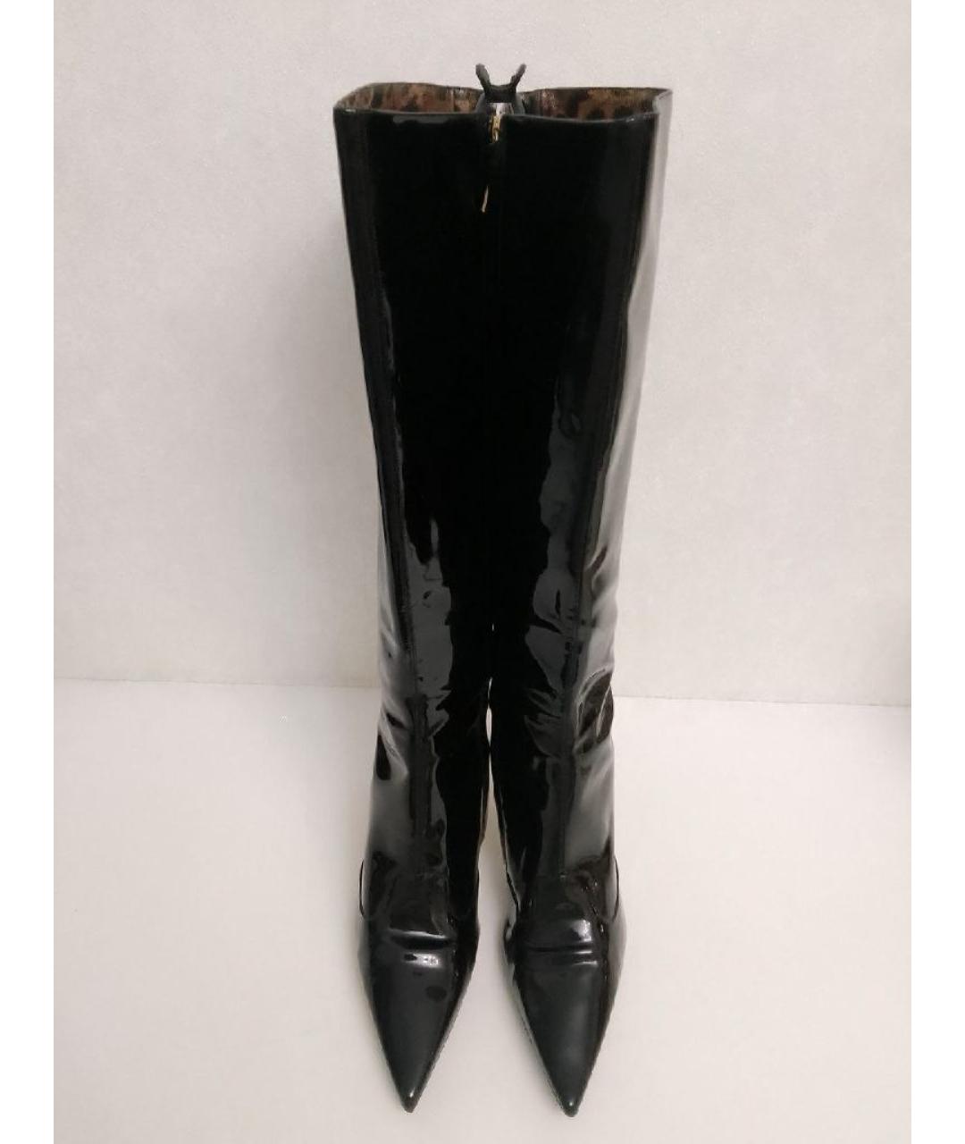 DOLCE&GABBANA Черные сапоги из лакированной кожи, фото 2