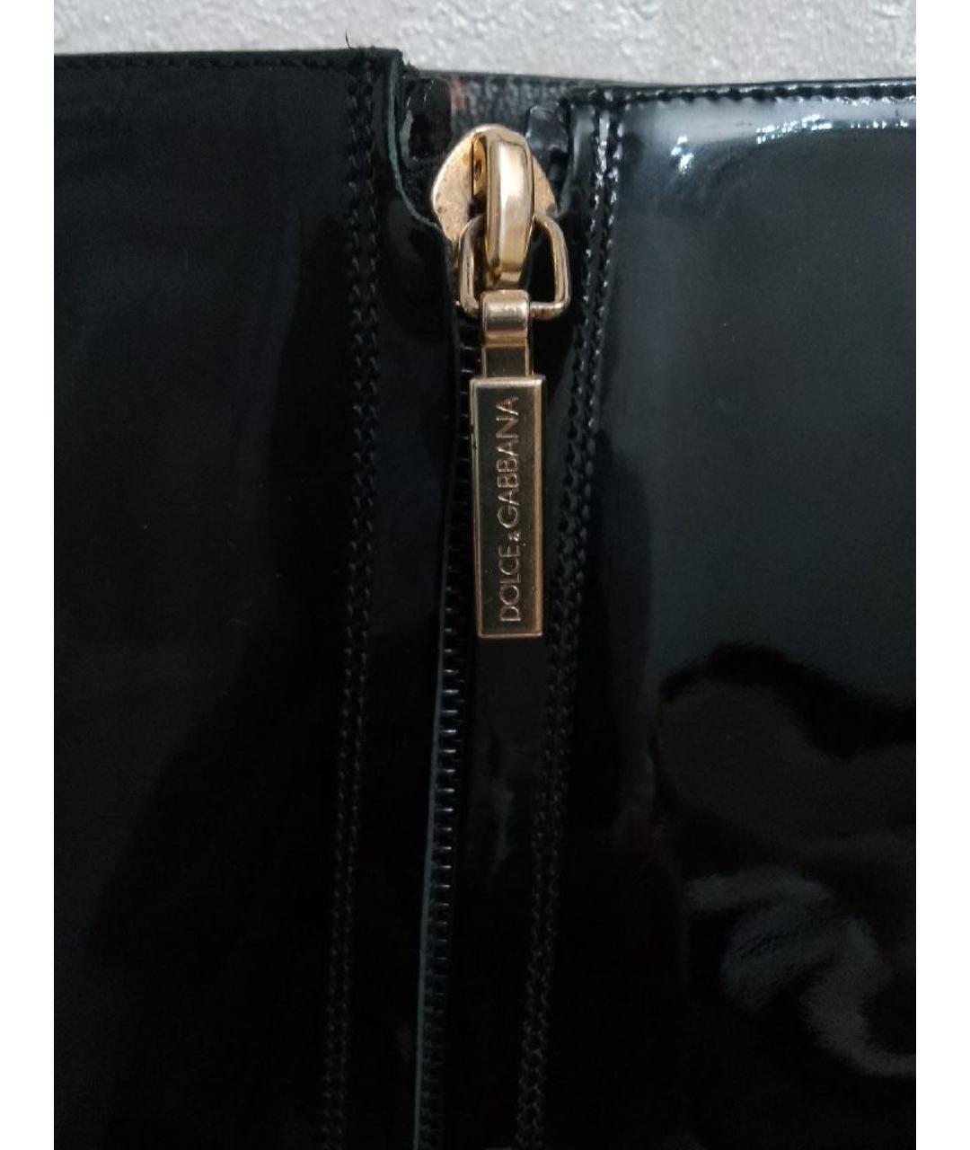 DOLCE&GABBANA Черные сапоги из лакированной кожи, фото 8