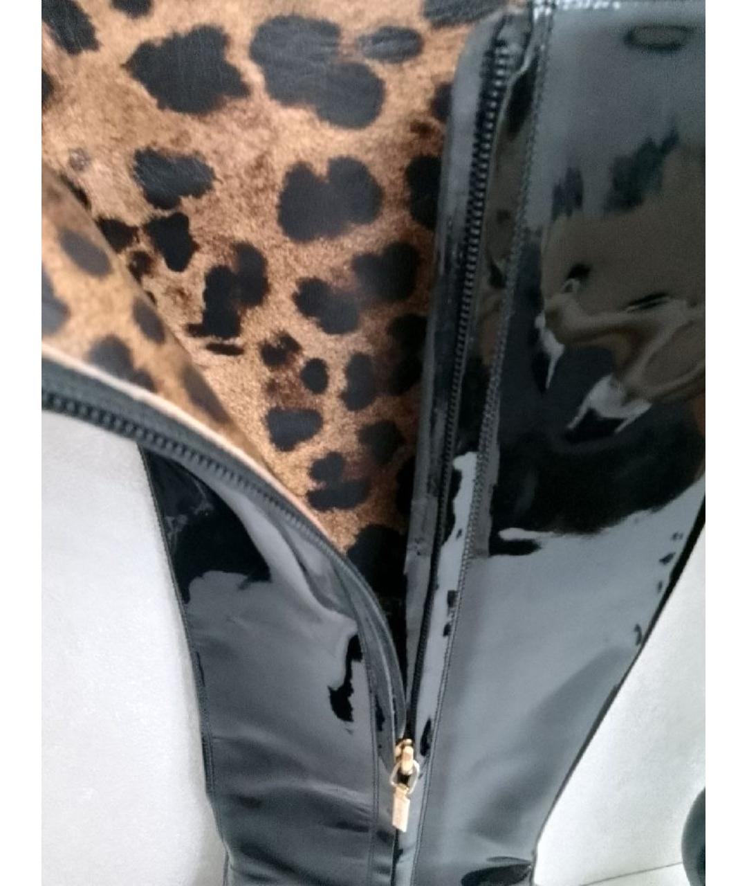 DOLCE&GABBANA Черные сапоги из лакированной кожи, фото 6