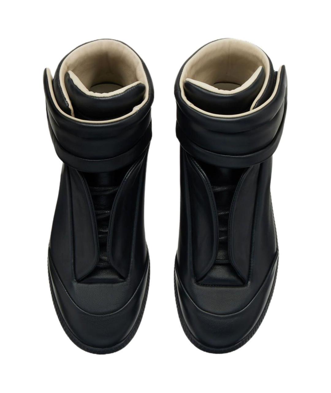 MAISON MARGIELA Черные кожаные кроссовки, фото 4
