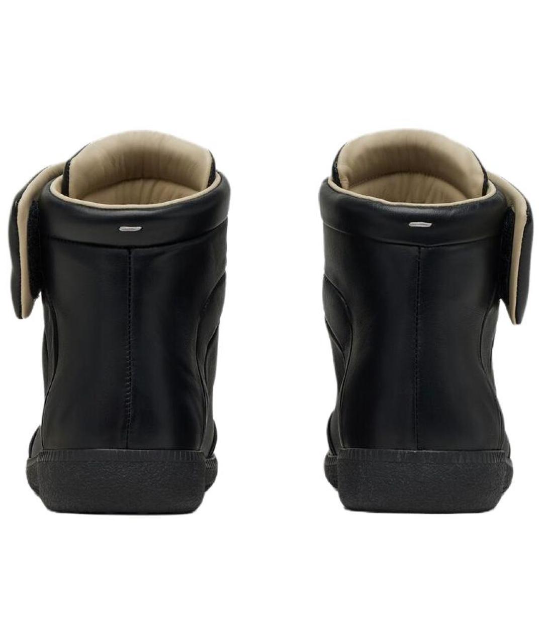 MAISON MARGIELA Черные кожаные кроссовки, фото 5