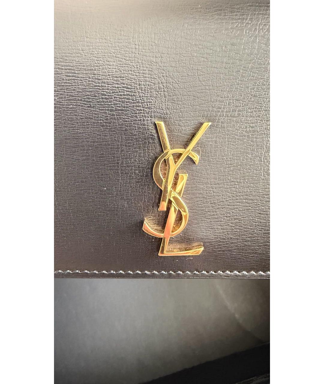 SAINT LAURENT Черная кожаная сумка через плечо, фото 6