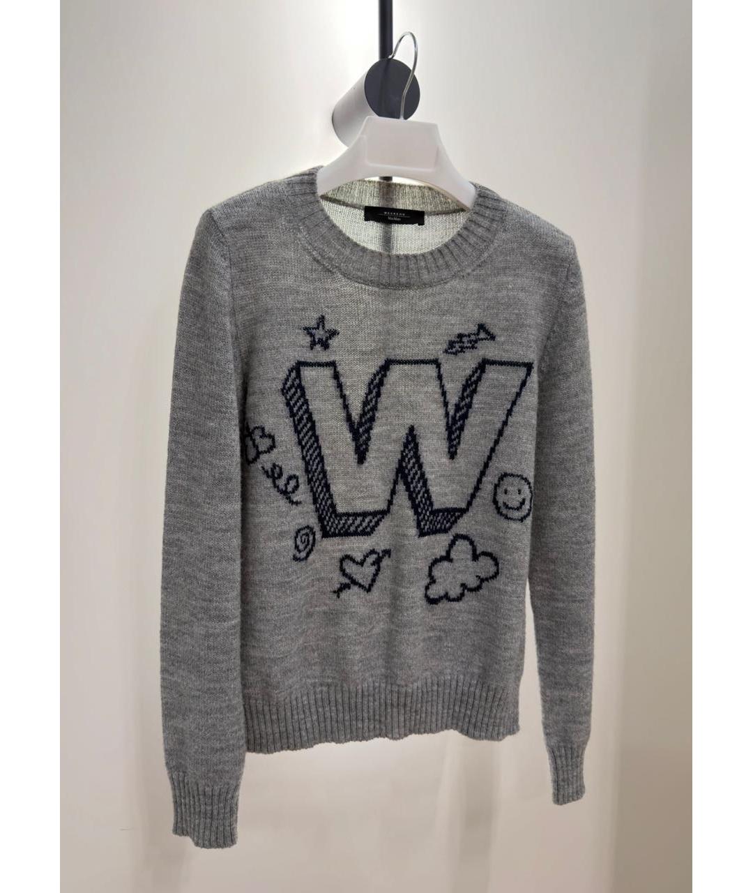 WEEKEND MAX MARA Серый шерстяной джемпер / свитер, фото 7