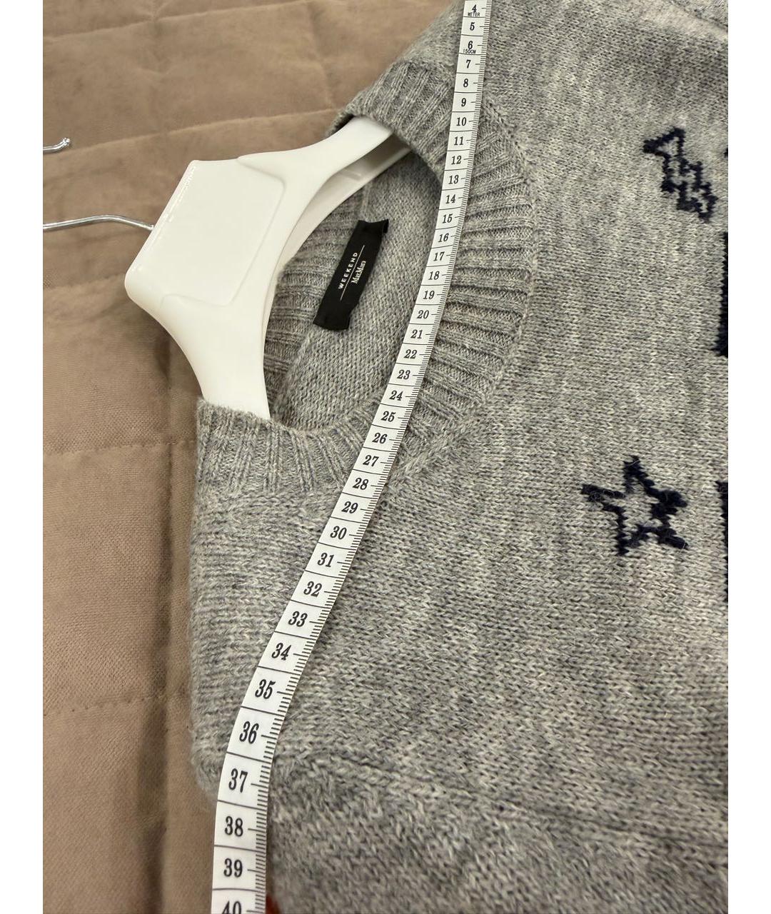 WEEKEND MAX MARA Серый шерстяной джемпер / свитер, фото 5