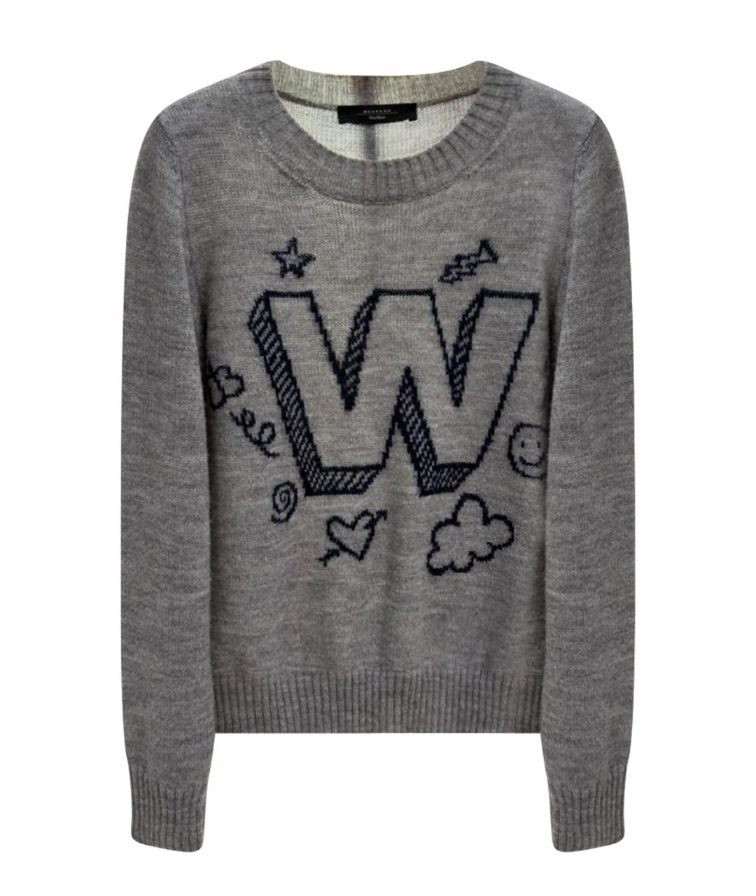 WEEKEND MAX MARA Серый шерстяной джемпер / свитер, фото 1