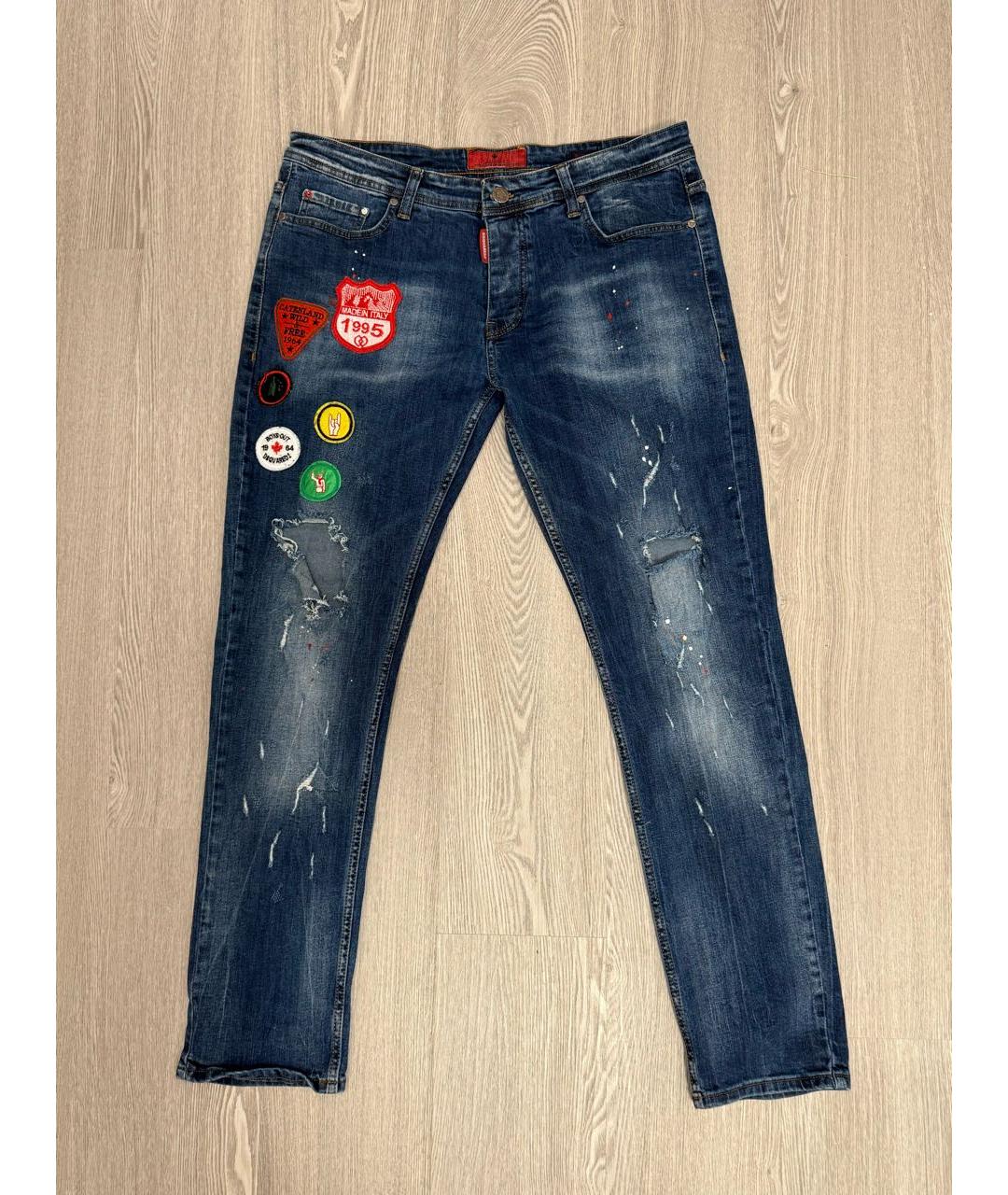 DSQUARED2 Синие хлопковые джинсы скинни, фото 9